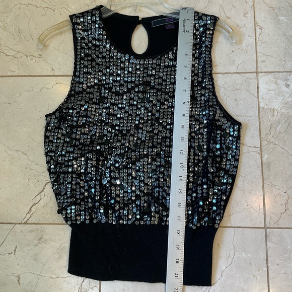XXI Sequin Sweater Vest, Black, Size L, Great Shape - Picture 9 of 9
